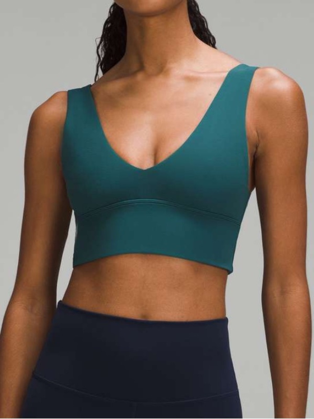 NWT Lululemon align v-neck bra C/D storm teal 8